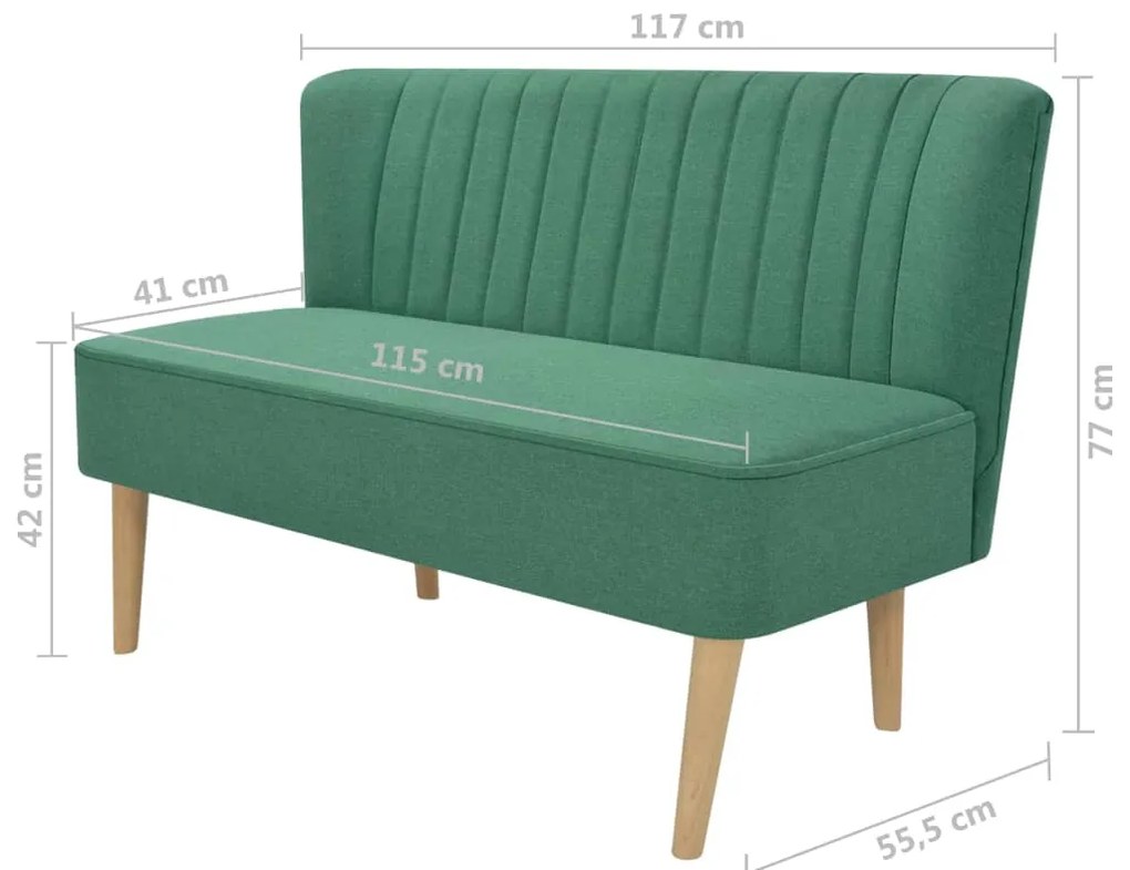 Sofá de tecido 117x55,5x77 cm verde