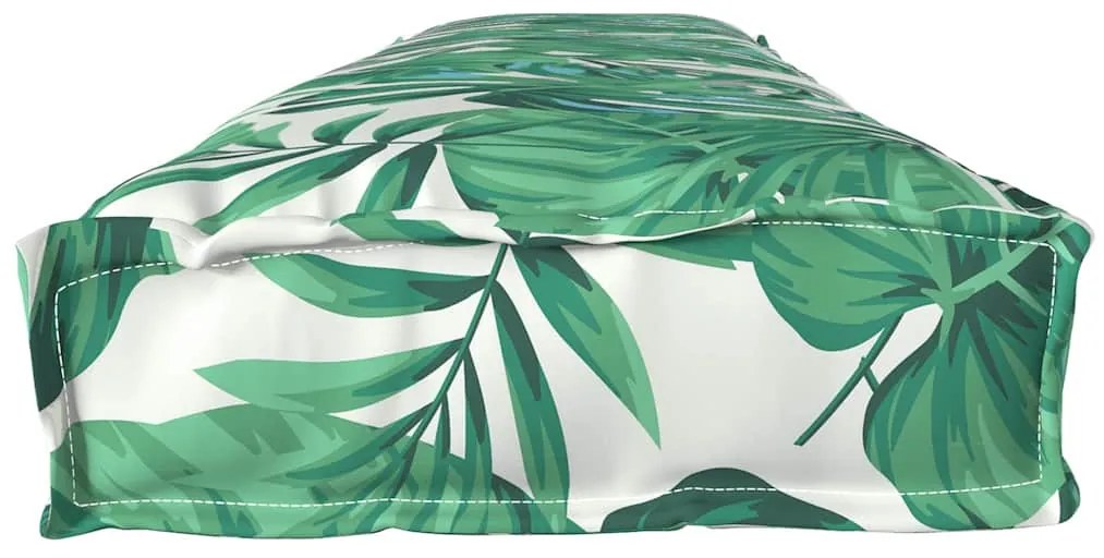 Almofadas de Palete para Banco 2 pcs Padrão de Folhas 200x40x8 cm Teci