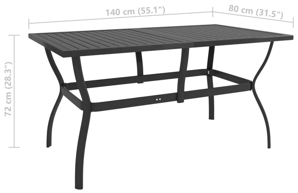 7 pcs conjunto de jantar para jardim textilene e aço