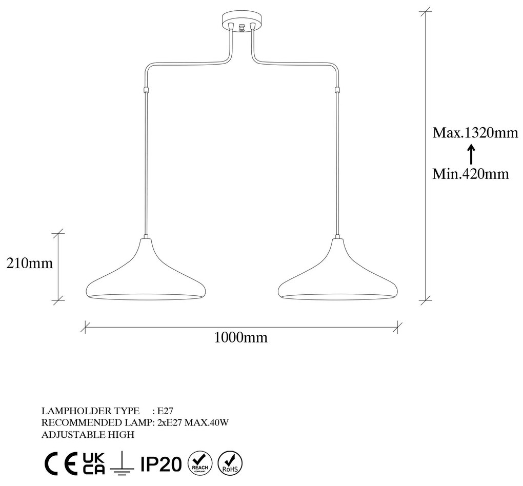 Chandelier Barek – Patina – 100 x 35 x 132 cm