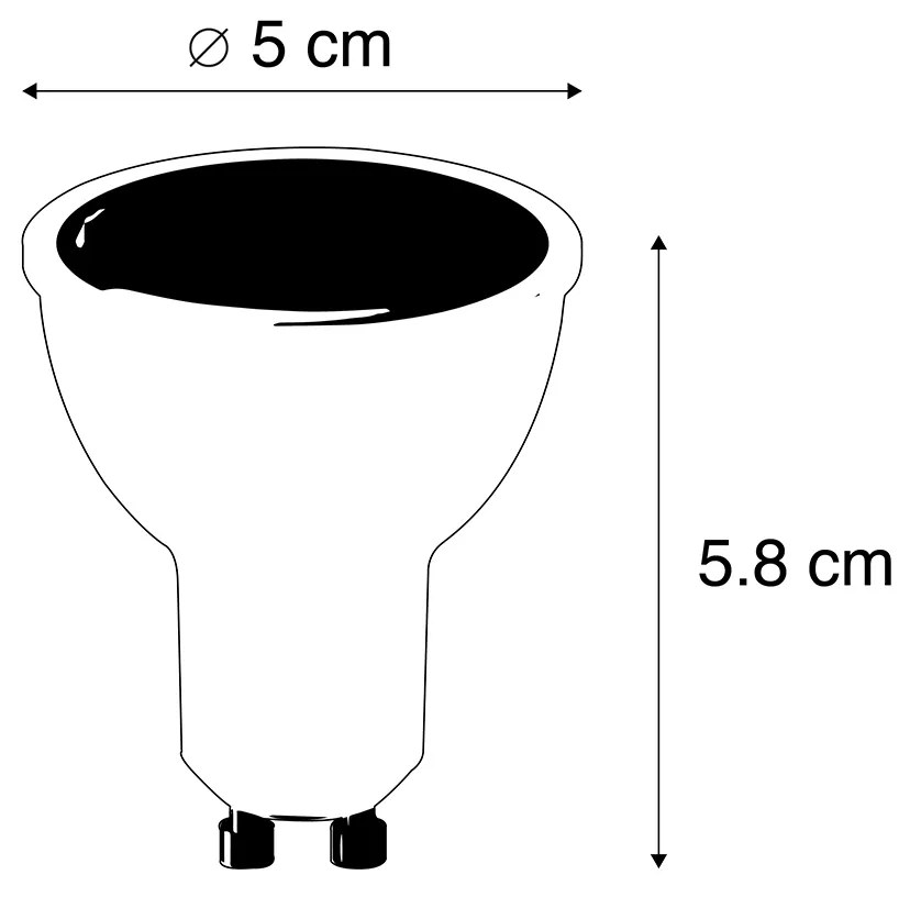 Conjunto de 5 lâmpadas LED inteligentes GU10 dim to warm 4,9W 345 lm 2200-4000K