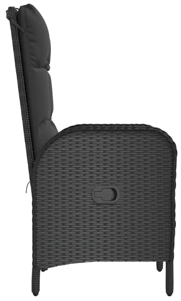 Cadeiras de exterior 2 pcs vime PE preto