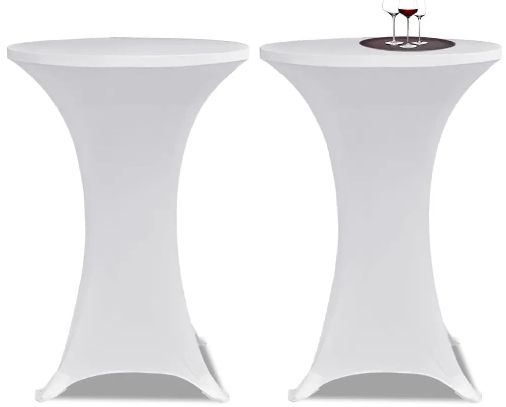 Toalha de Mesa elástica Ø80, Branca / 2 peças