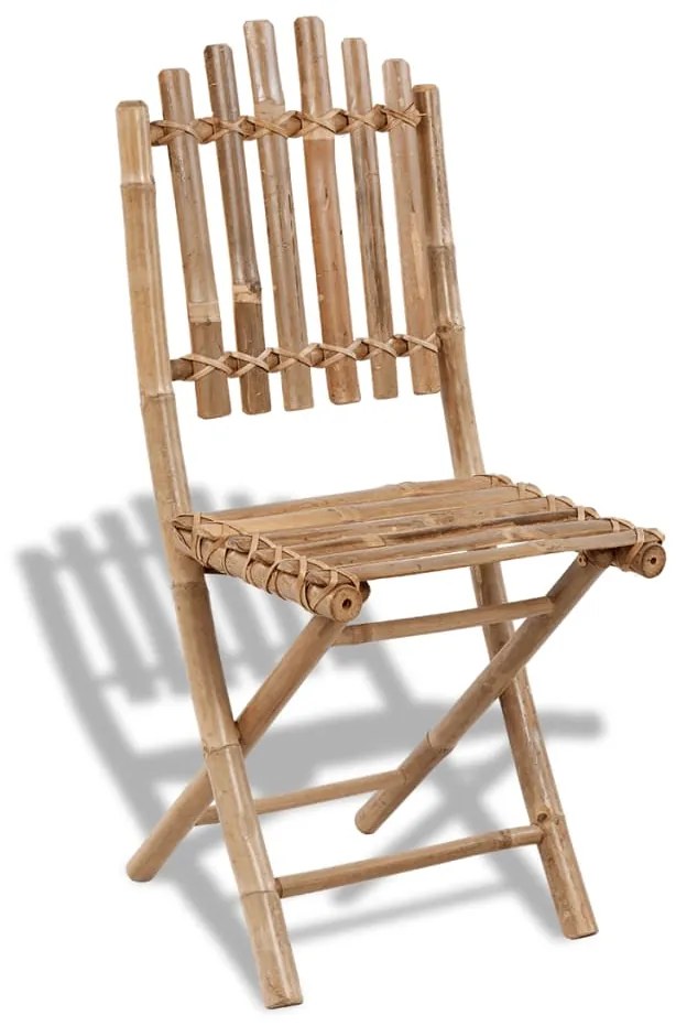 5 pcs conjunto de jantar dobrável p/ exterior bambu