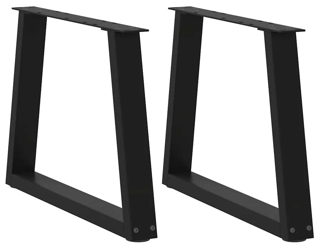 vidaXL Pés para mesa de centro em V 2 peças preto 50x(42-43,3) cm aço