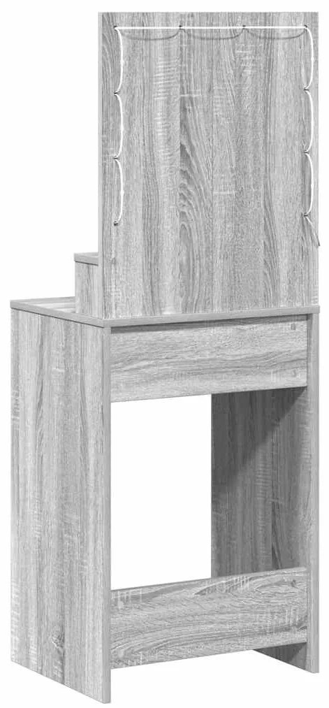 Mesa de Maquilhagem vidaXL com Luzes LED Cinzento Sonoma 50x41x135 cm