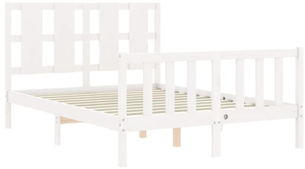 Cama sem colchão 120x200 cm madeira de pinho maciça branco