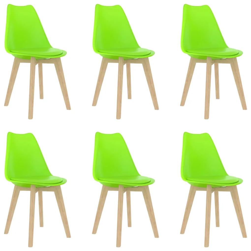 3056695 vidaXL Cadeiras de jantar 6 pcs plástico verde