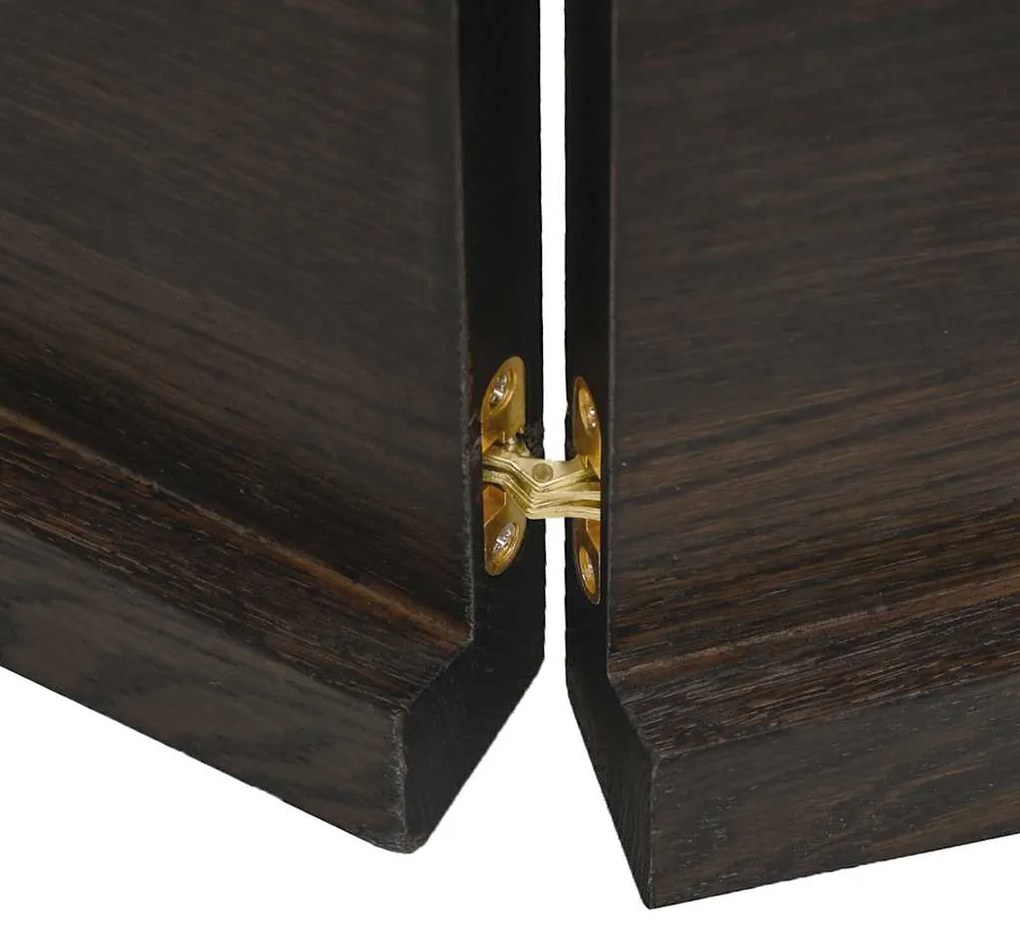 Tampo de mesa com bordas vivas maciço tratado castanho-escuro