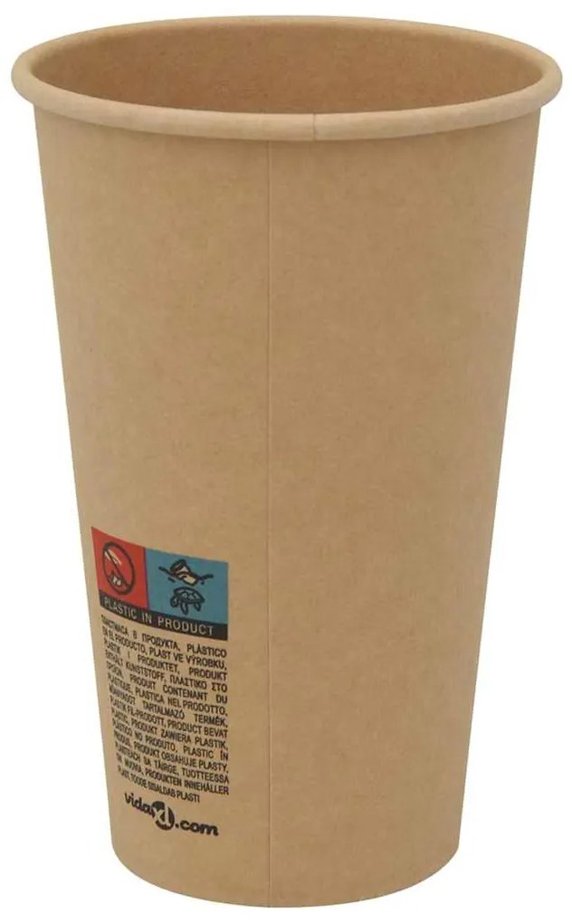 Copos de café de papel 1000 pcs 16oz 400ml castanho