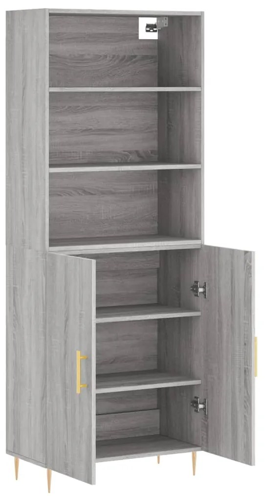 Armário alto 69,5x34x180 cm derivados de madeira sonoma cinza