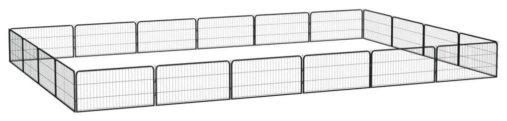 Parque p/ cães c/ 20 painéis 100x50 cm aço revestido a pó preto