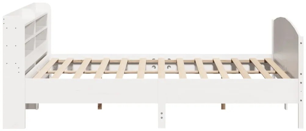 Cama sem colchão 200x200 cm madeira de pinho maciça branco