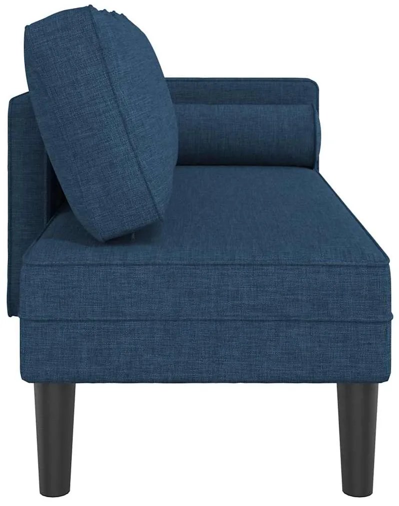 Chaise lounge com almofadões tecido azul