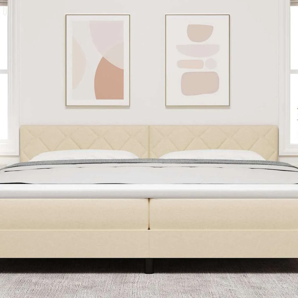Cabeceira LED vidaXL Design Blocos de Diamante Creme 200 cm Tecido