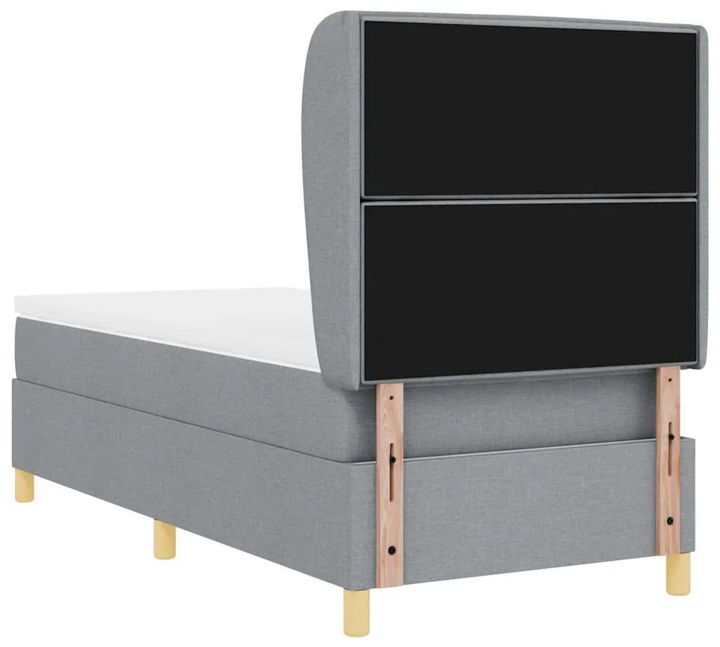 Colchão Box Spring com Estrutura Cinza Claro 90x190 cm Tecido
