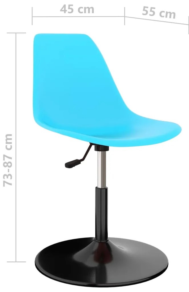 Cadeiras de jantar giratórias 2 pcs PP azul