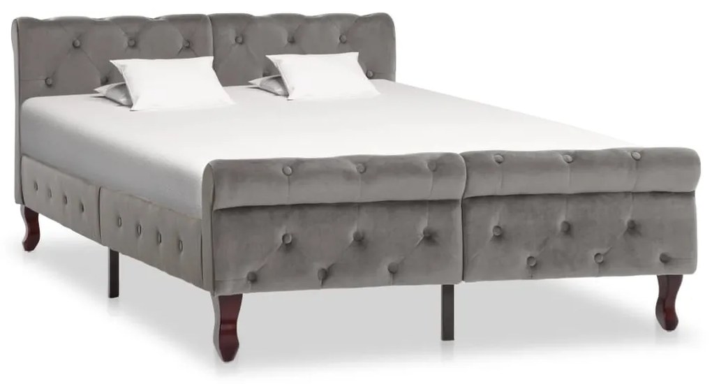 vidaXL Estrutura de cama 120x200 cm veludo cinzento