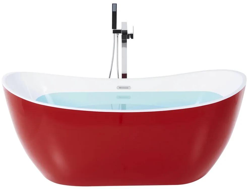 Banheira autónoma em acrílico vermelho 180 cm ANTIGUA Beliani