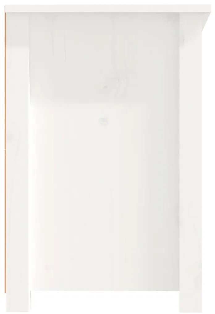 Móvel de TV 114x35x52 cm madeira de pinho maciça branco
