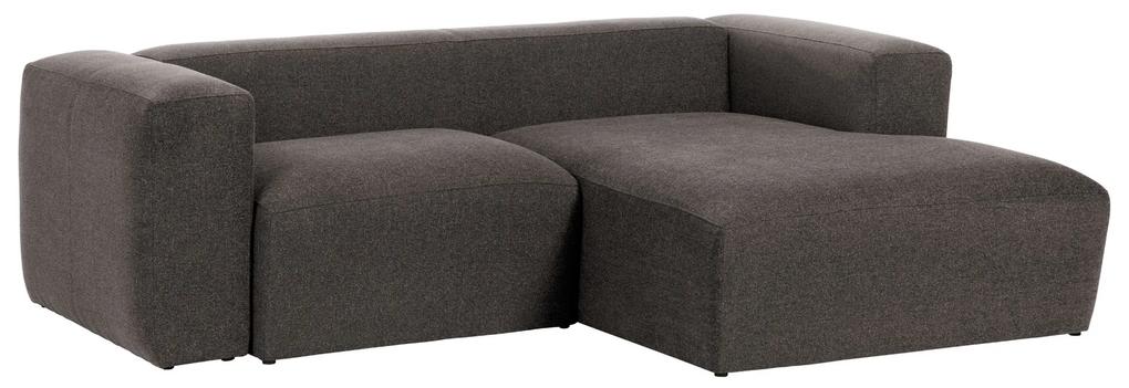 Kave Home - Sofá Blok chaise longue direito de 2 lugares cinzento 240 cm