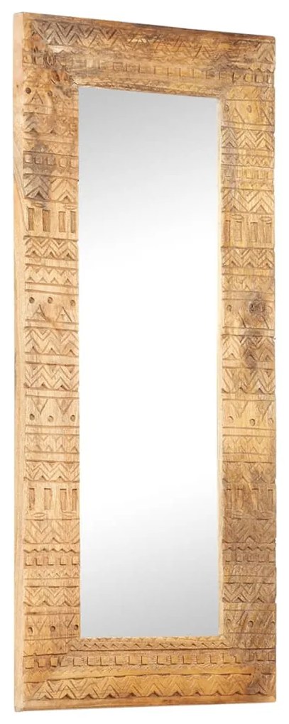 vidaXL Espelho esculpido à mão 110x50x2,5 cm madeira mangueira maciça