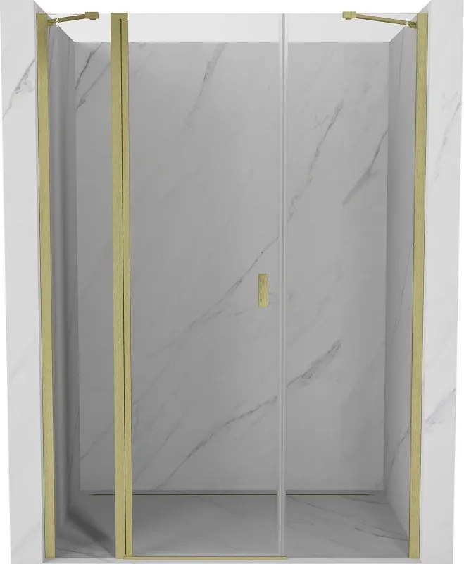 Mexen Mist porta de duche pivotante 160 cm, transparente, dourado escovado - 8A4-160-001-55-00