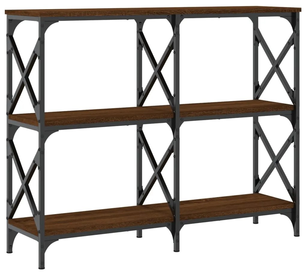 Mesa consola 100x28x80,5 cm derivados madeira carvalho castanho