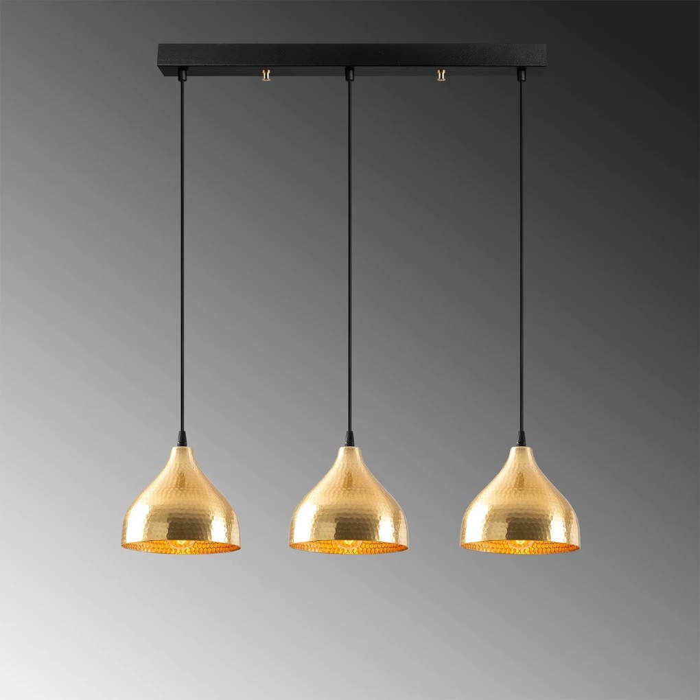 Candeeiro Suspenso Tattoo – Dourado – 68 x 18 cm