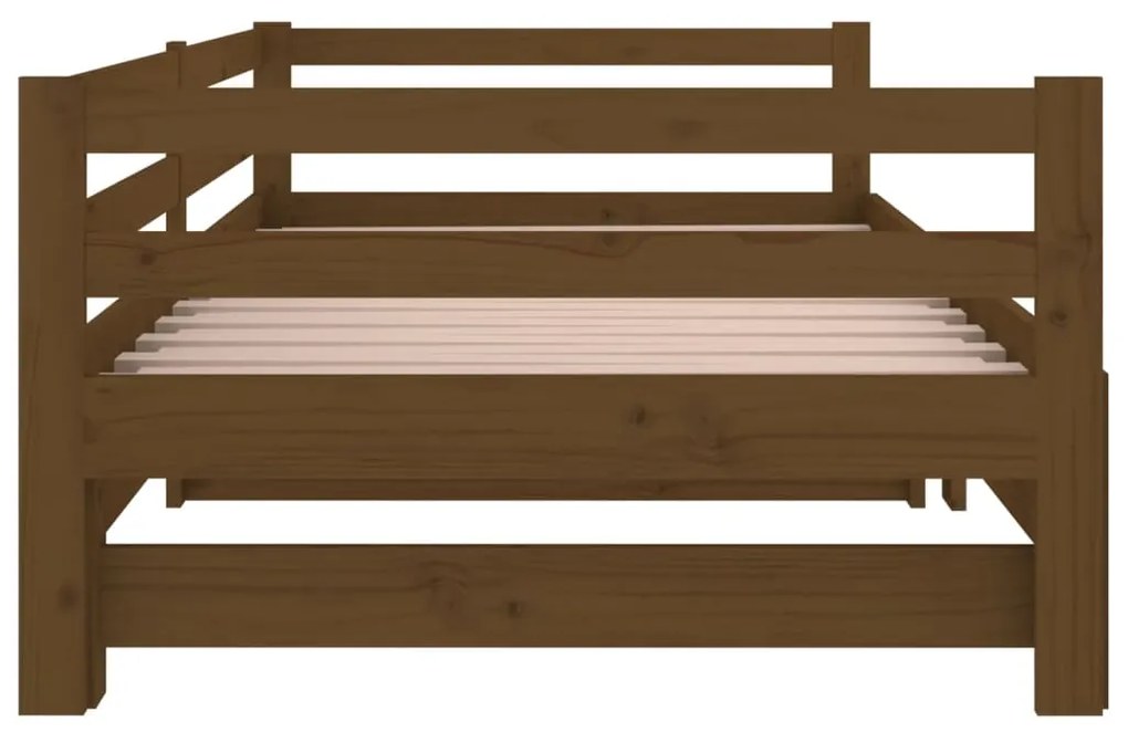 Sofá-cama puxar 2x(80x200) cm pinho maciço castanho mel