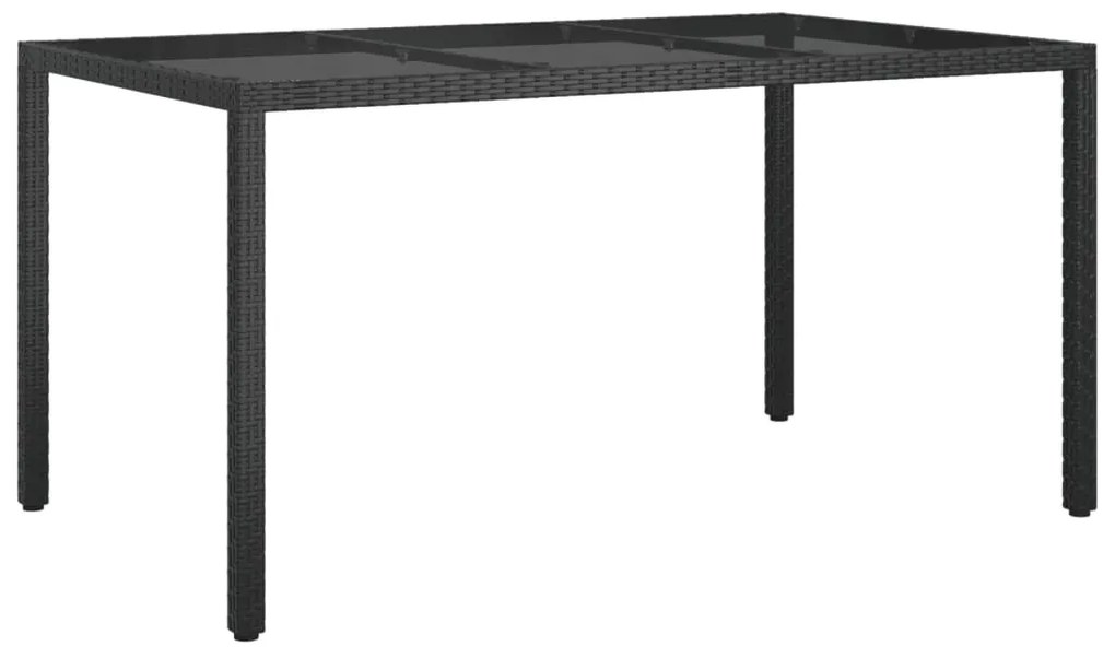 5 pcs conjunto de jantar p/ jardim c/ almofadões vime PE preto
