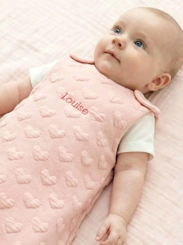 Saco de bebé Jacquard, personalizável rosa-pálido