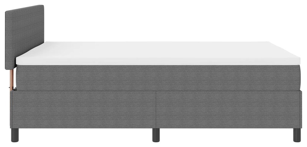 Cama Box Spring com Colchão Cinza 160x200 cm Tecido de Veludo