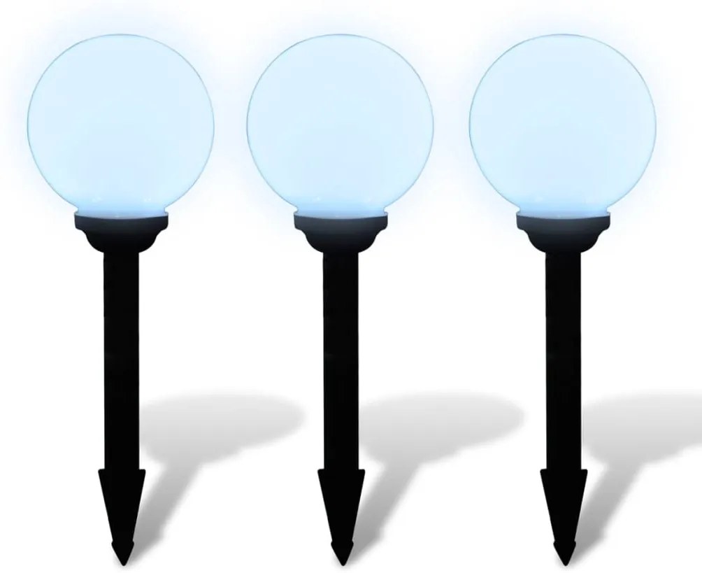 Candeeiros de exterior 3 pcs LED 20 cm com estacas de enterrar