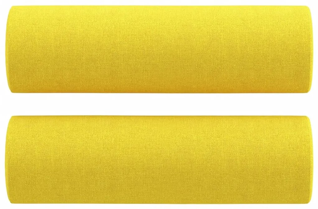 Sofá 3 lugares + almofadas decoração 180cm tecido amarelo-claro