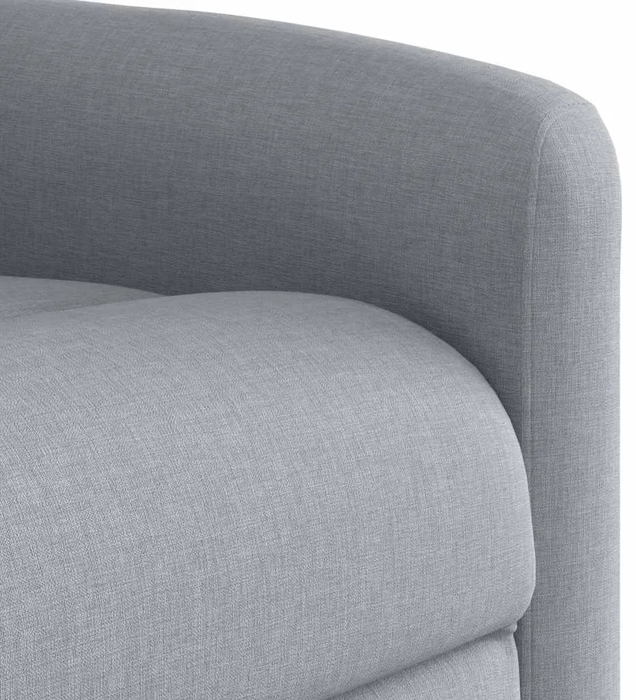 Poltrona de massagens reclinável elétrica tecido cinzento-claro