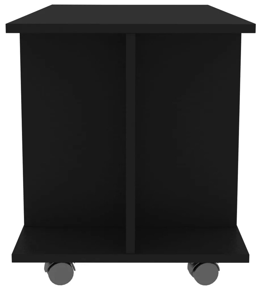 Móvel de TV com rodas 80x40x45 cm deriv.madeira preto