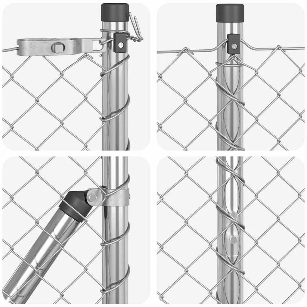 Conjunto de Postes de Cerca Prateado 10 x 1.2 m Aço galvanizado
