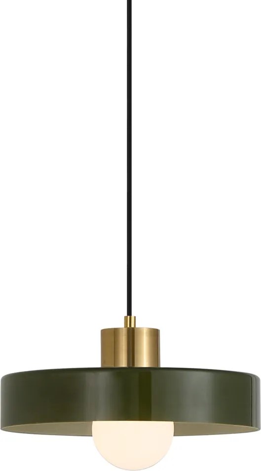 Candeeiro Pendente Retro Latão com Verde para Sistema de Calha Monofásico - Iconic Jina