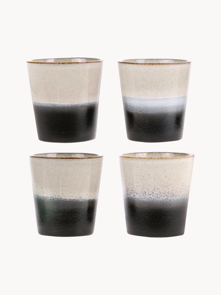 Canecas artesanais 70's, 4 uni.