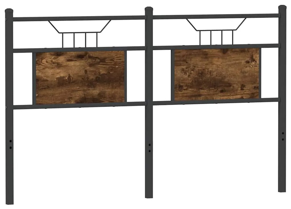 Cabeceira de cama 140 cm derivados madeira/aço carvalho fumado