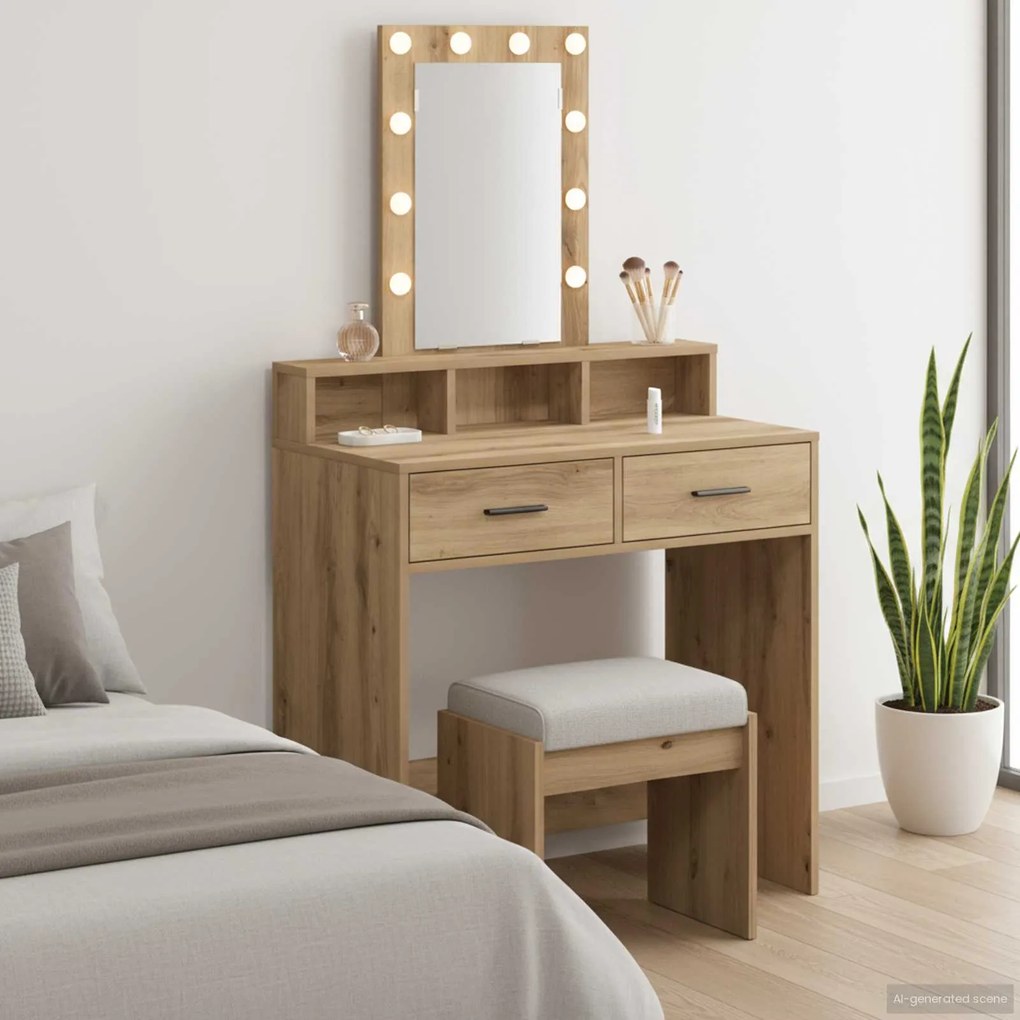 vidaXL Mesa de vestir Castanho 79 x 41 x 140 cm Madeira processada