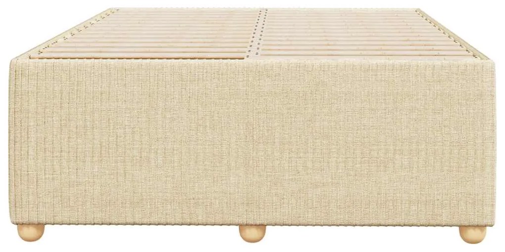 Estrutura de cama sem colchão 120x190 cm tecido creme