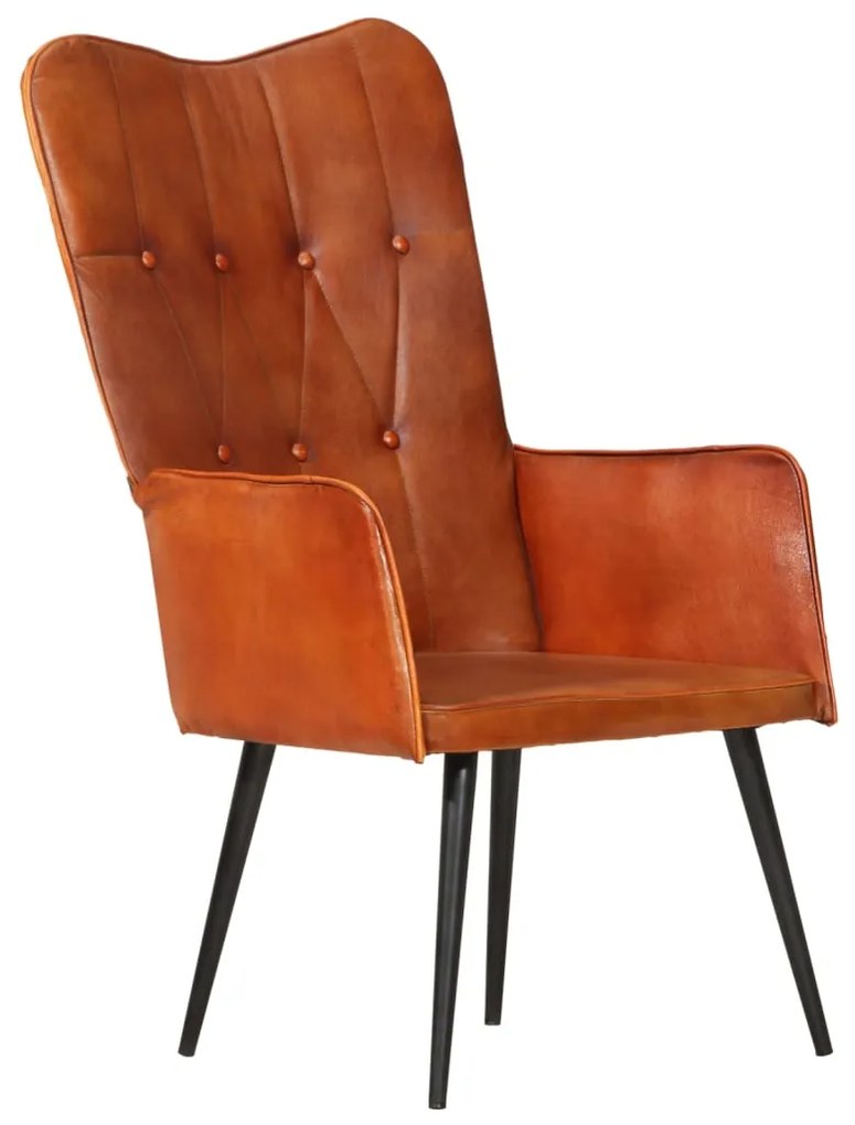 vidaXL Poltrona de apoio couro genuíno cor bronze