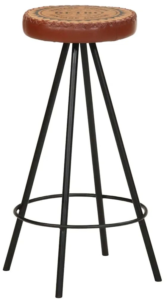 Bancos de bar 4 pcs couro genuíno