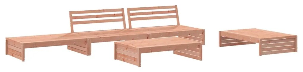 5 pcs conj. lounge jardim com almofadões madeira douglas maciça