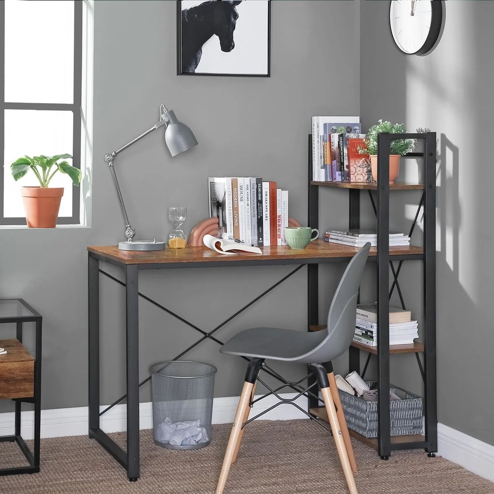 Secretária com 120 cm de comprimento 120 x 60 x 120 cm castanho Vintage-preto