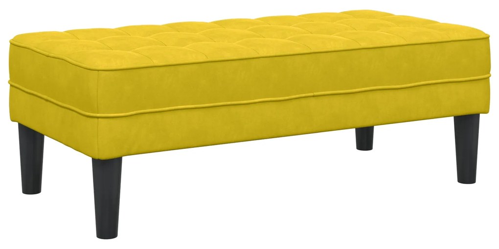 Banco Amarelo 113x57x39 cm de Veludo