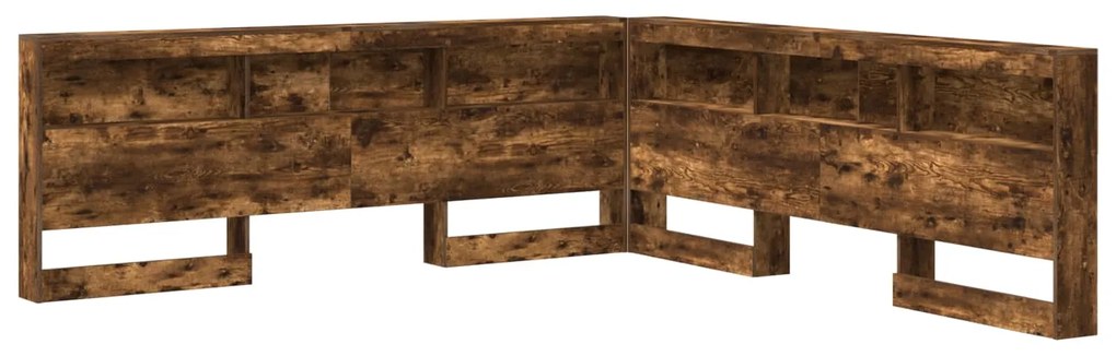 vidaXL Cabeceira de armazenamento Carvalho Defumado 180 cm