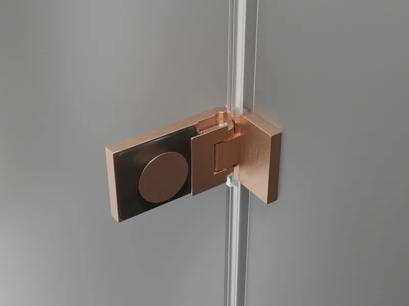 Mexen Lunar-F Duo cabine de duche dobrável 100 x 80 cm, transparente, cobre escovado - 836-100L-080P-65-00